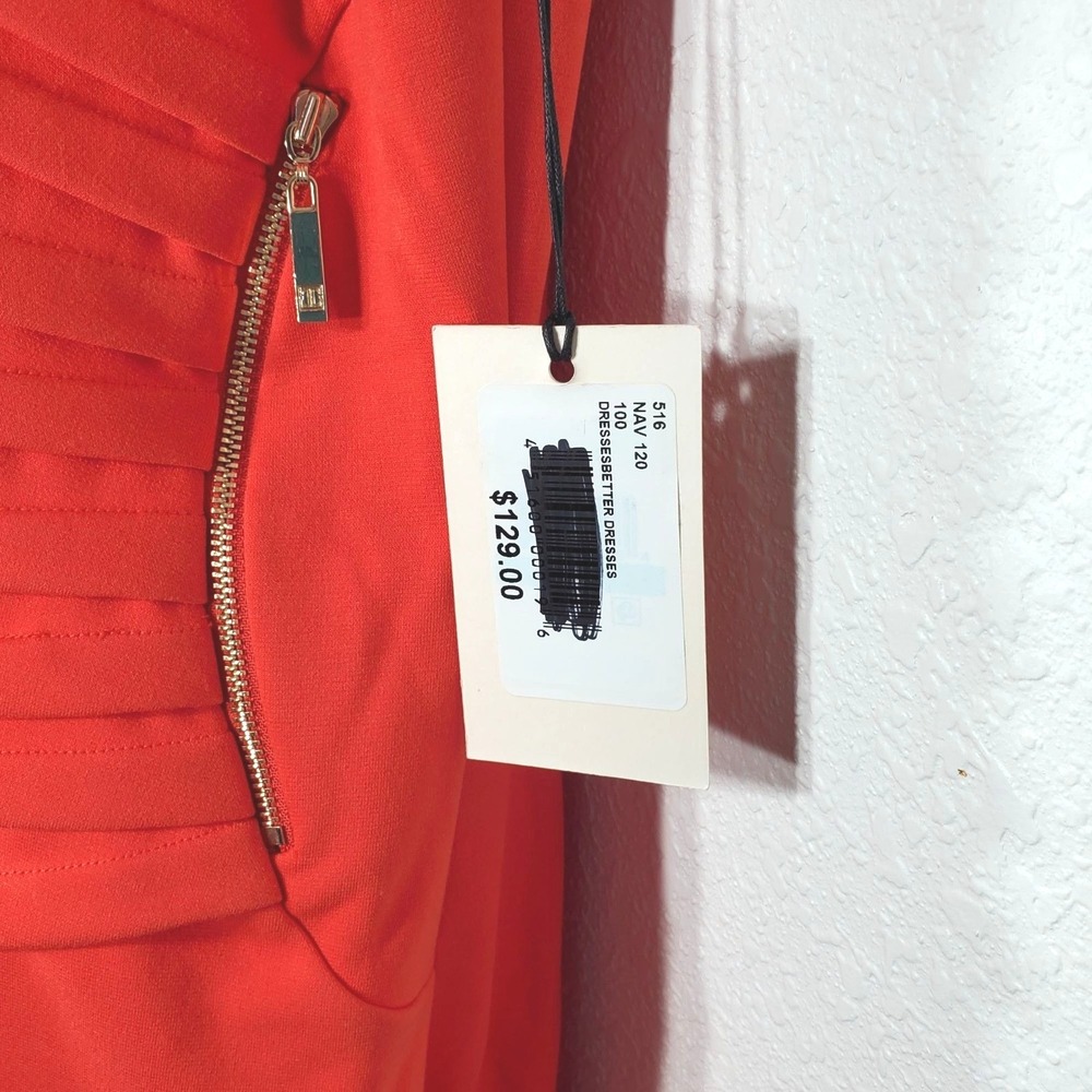 Ivanka Trump Size 16 Orange Starburst Sleeveless Sheath Dress NWT - Picture 7 of 12